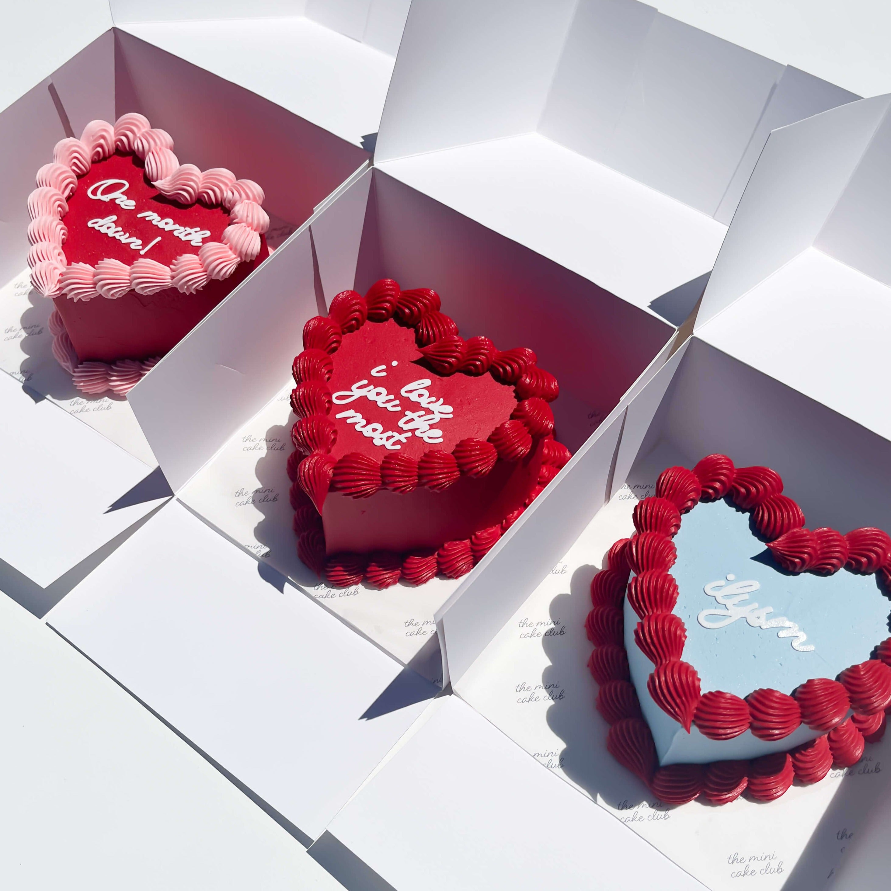 Conversation Heart Shaped Cake - Classy Girl Cupcakes